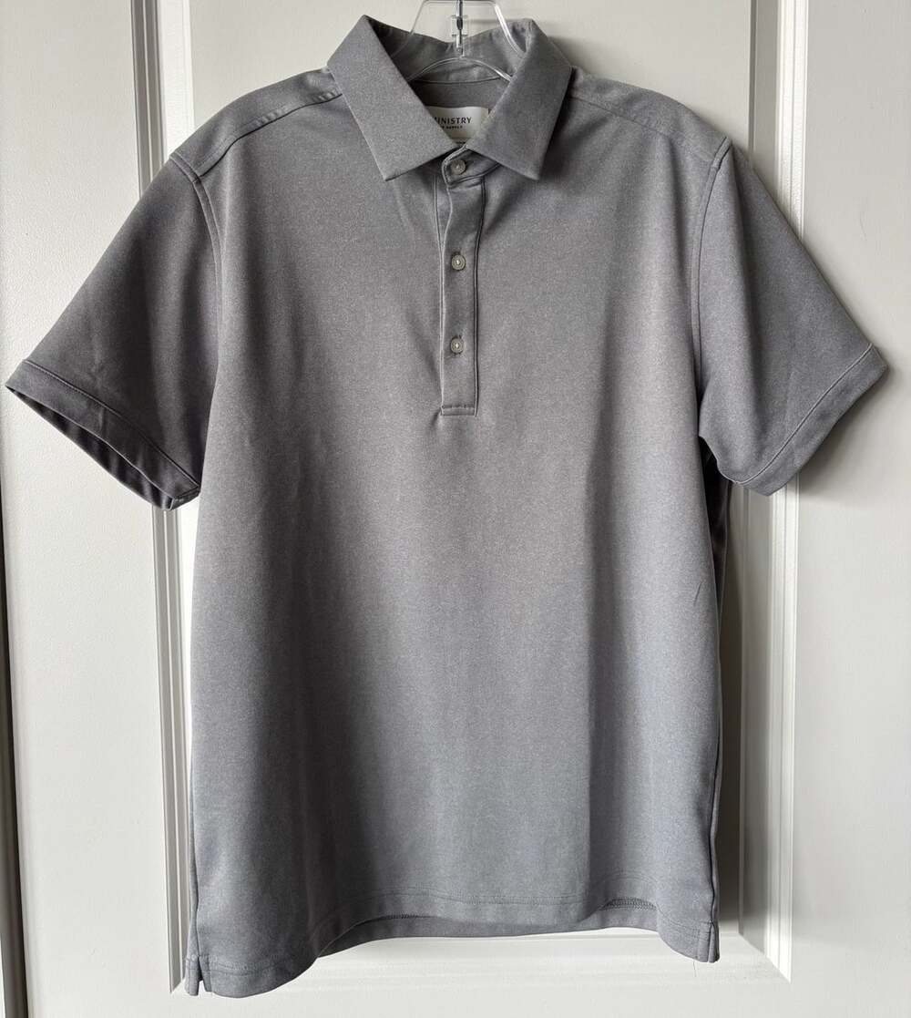 Ministry of Supply Gray Performance Polo Shirt Size Large